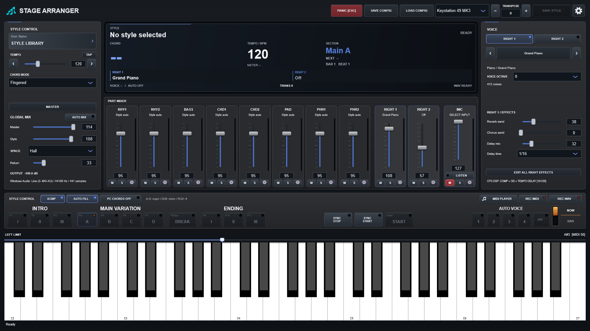 Рабочий экран Stage Arranger 1.0.0